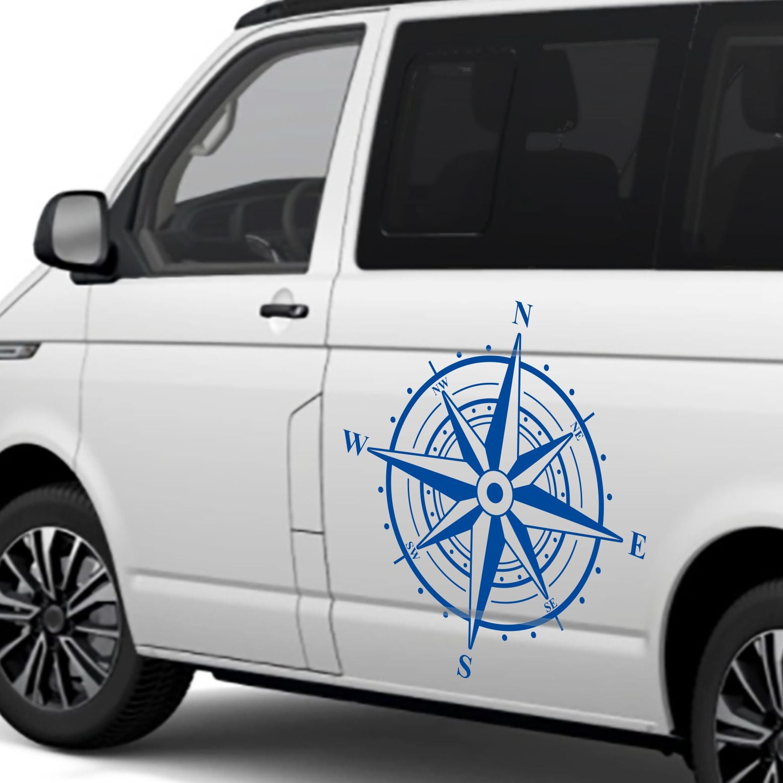Aufkleber Kompass Windrose 110x110cm - Aufkleber für Camper, Wohnmobil, Wohnwagen Fahrzeuge Karosserie - Offroad Sticker - Abenteuer Urlaub - FOTOFOL