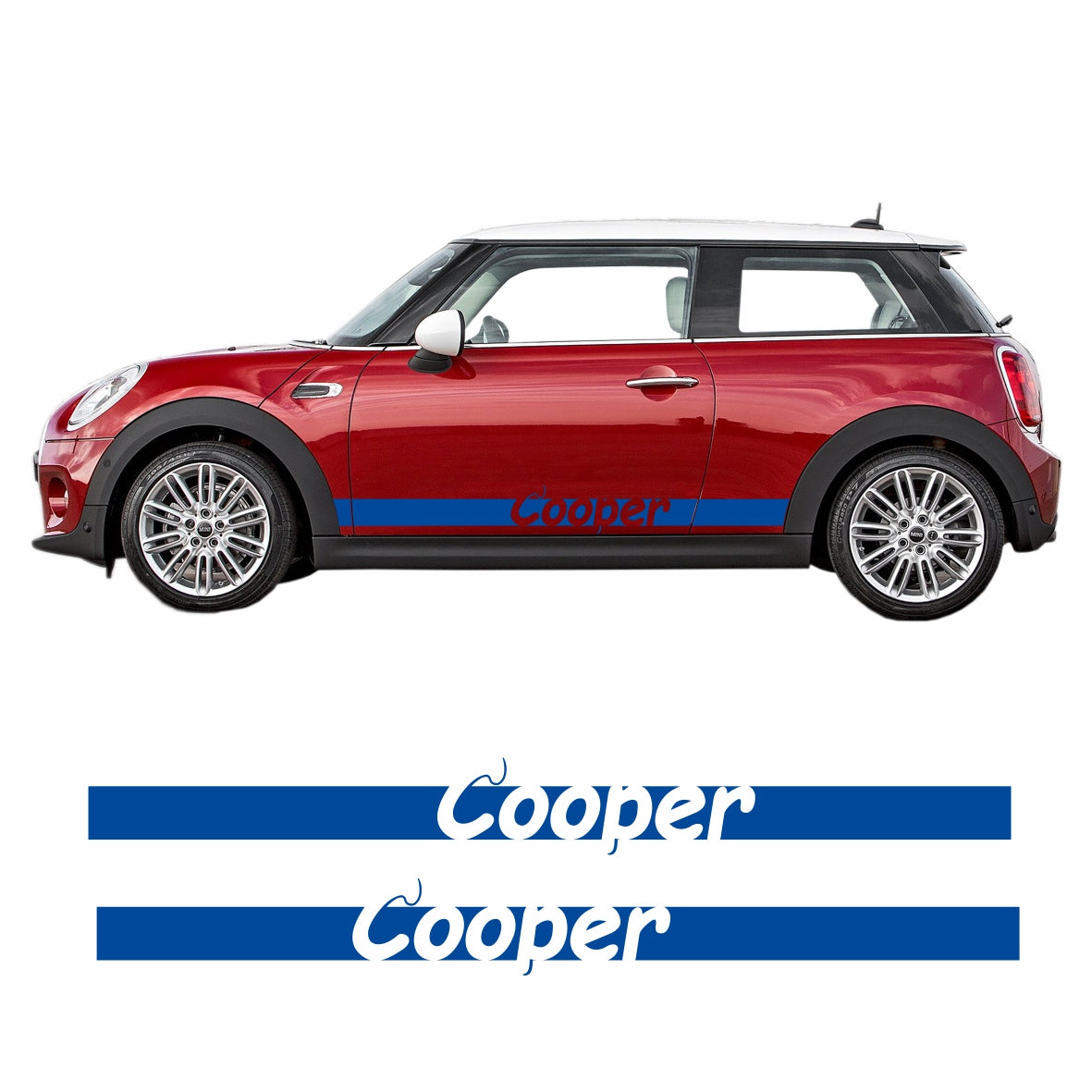 Seitenstreifen Mini Cooper "Cooper" Aufkleber  Auto Sticker 180 x 19 cm - FOTOFOL