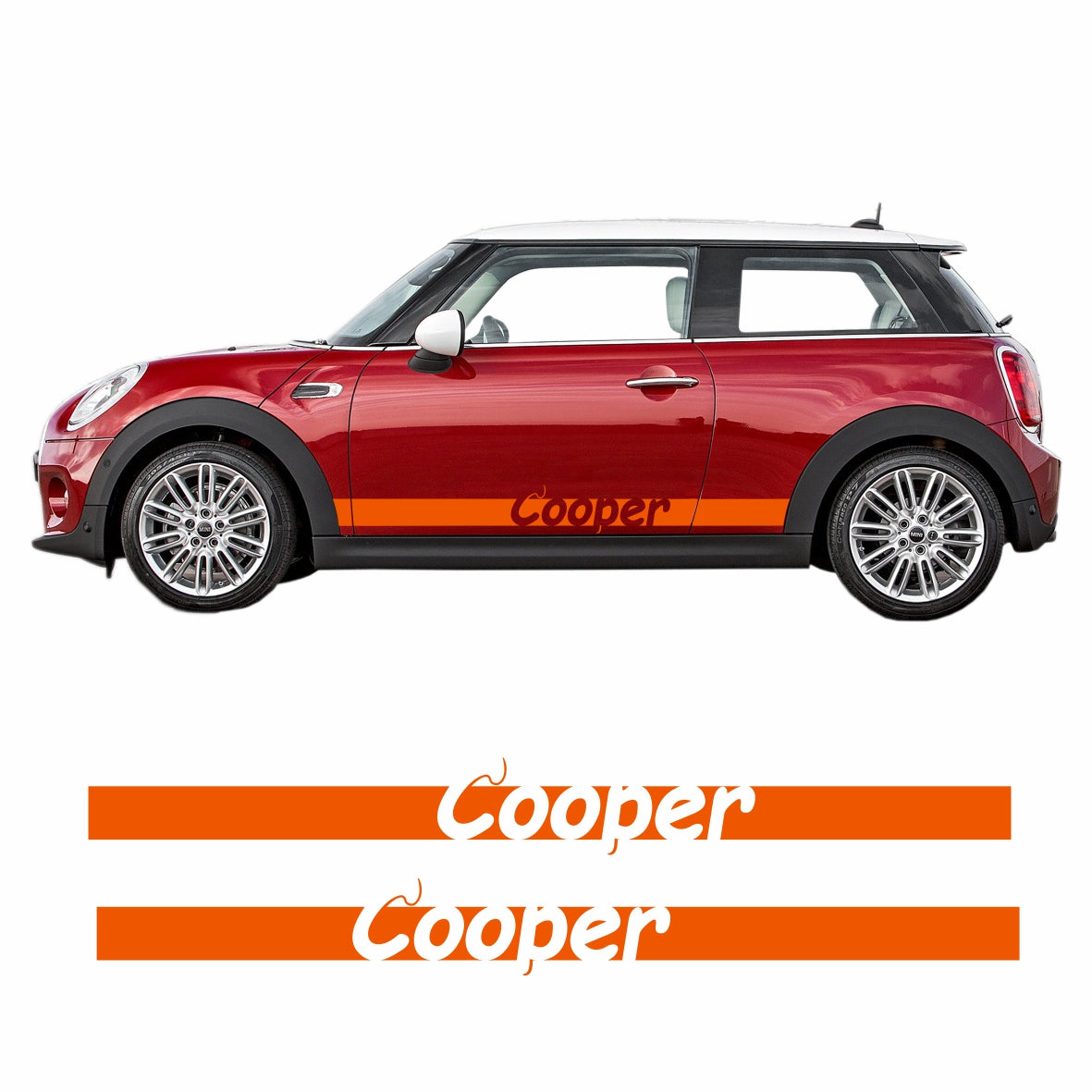 Seitenstreifen Mini Cooper "Cooper" Aufkleber  Auto Sticker 180 x 19 cm - FOTOFOL