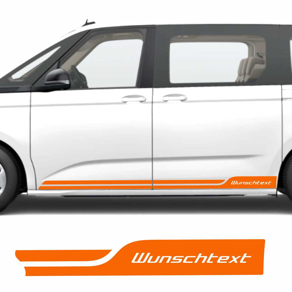 Seitenstreifen Zierstreifen mit Wunschtext passend für VW T7 Multivan