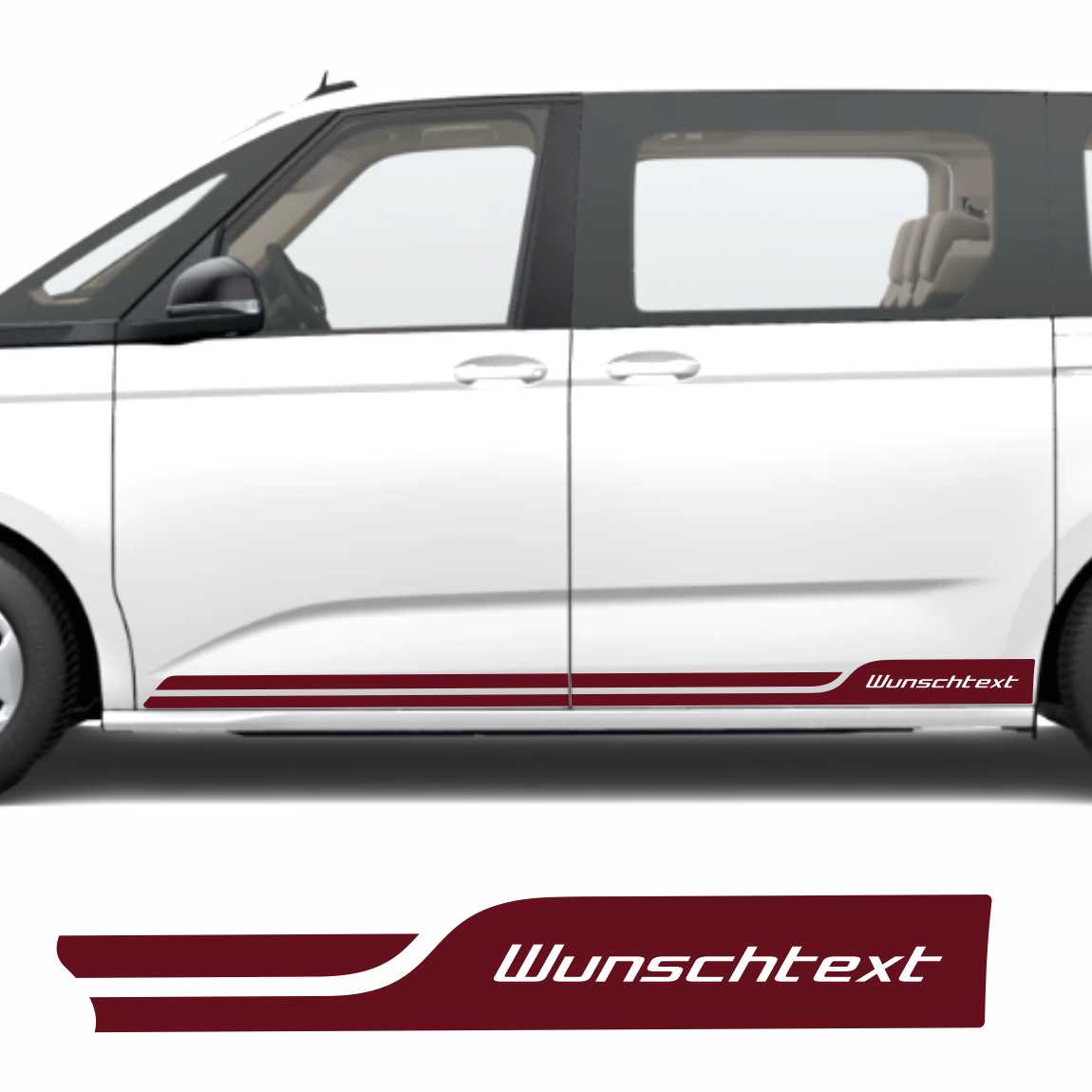 Seitenstreifen Zierstreifen mit Wunschtext passend für VW T7 Multivan
