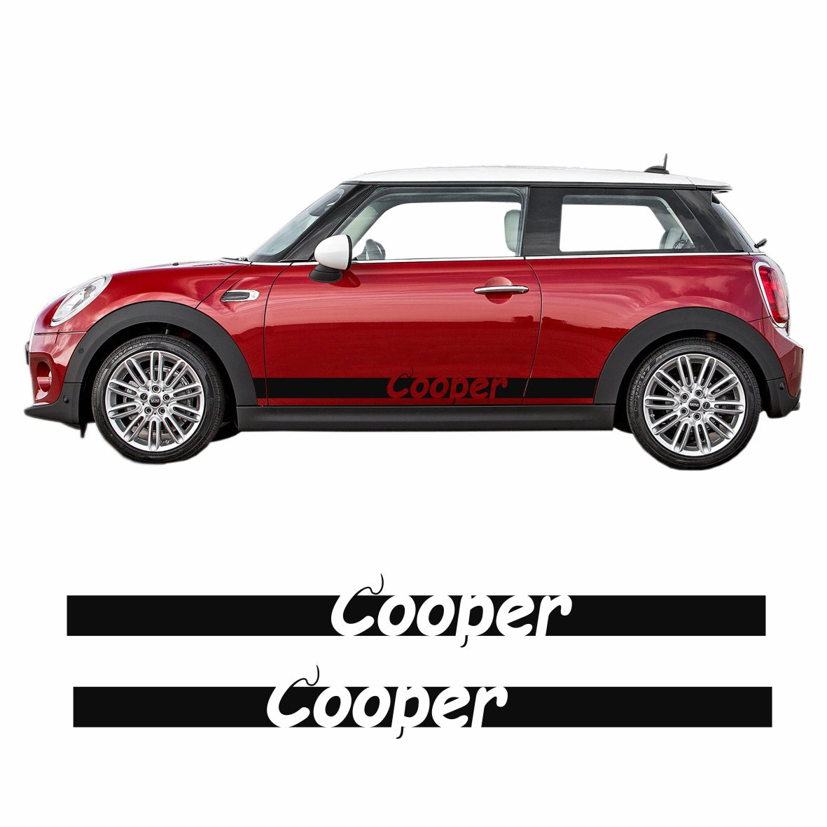 Seitenstreifen Mini Cooper "Cooper" Aufkleber  Auto Sticker 180 x 19 cm - FOTOFOL