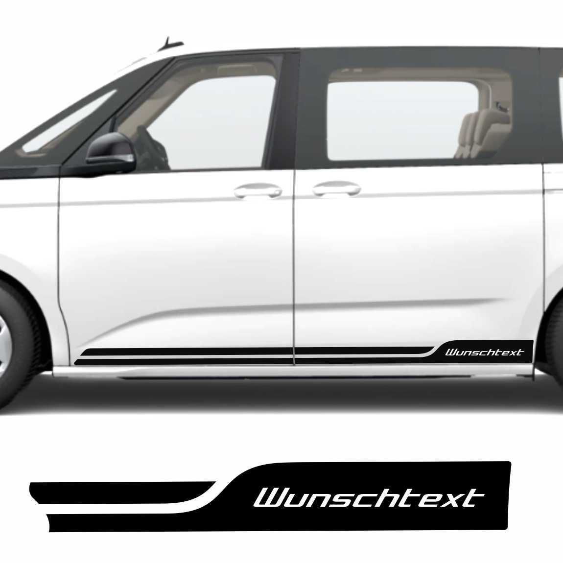 Seitenstreifen Zierstreifen mit Wunschtext passend für VW T7 Multivan