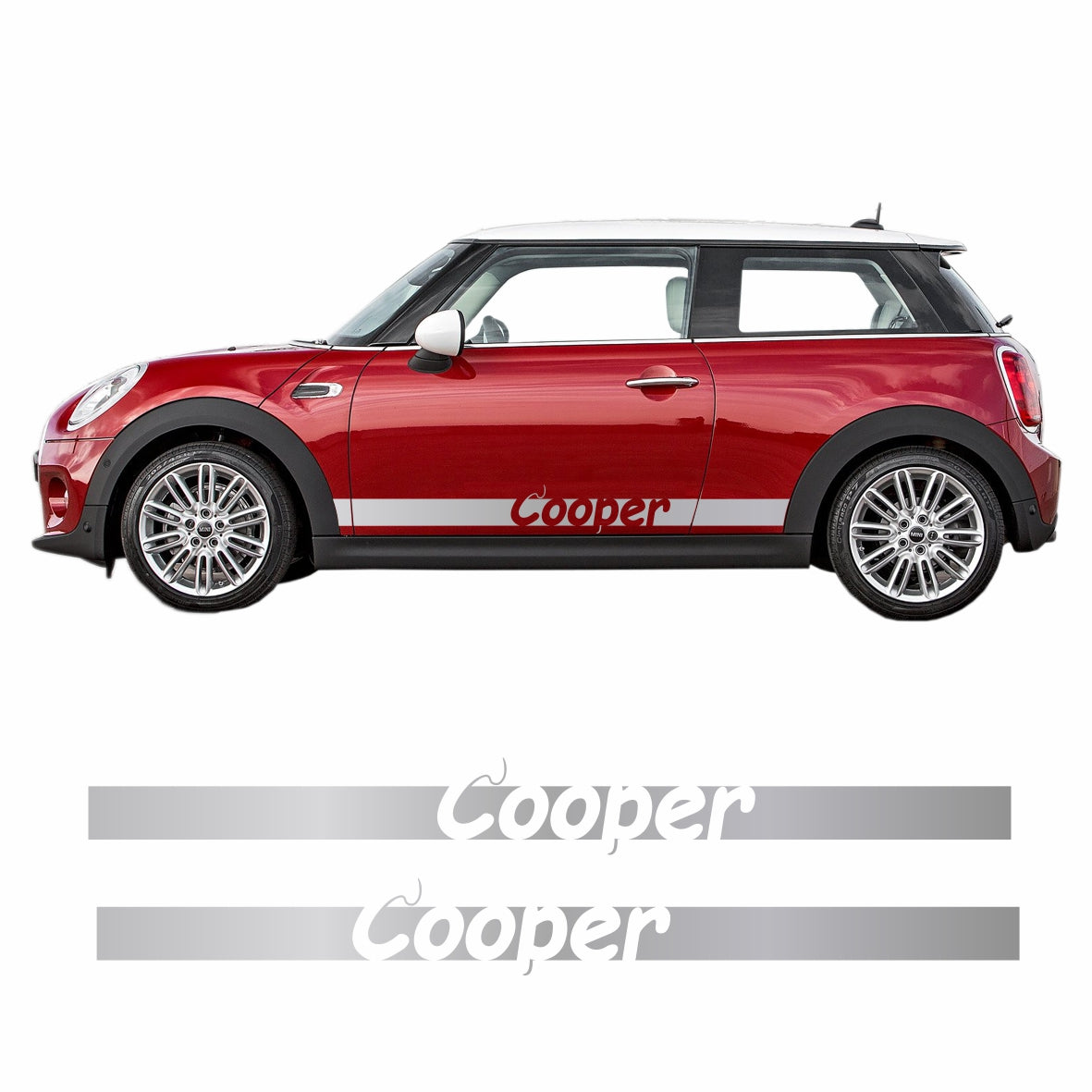 Seitenstreifen Mini Cooper "Cooper" Aufkleber  Auto Sticker 180 x 19 cm - FOTOFOL