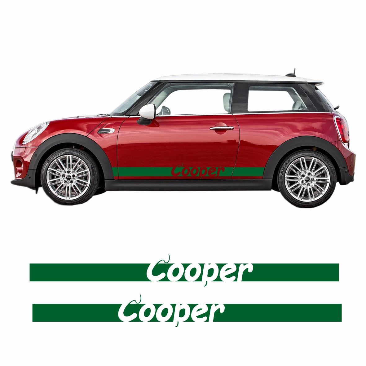 Seitenstreifen Mini Cooper "Cooper" Aufkleber  Auto Sticker 180 x 19 cm - FOTOFOL