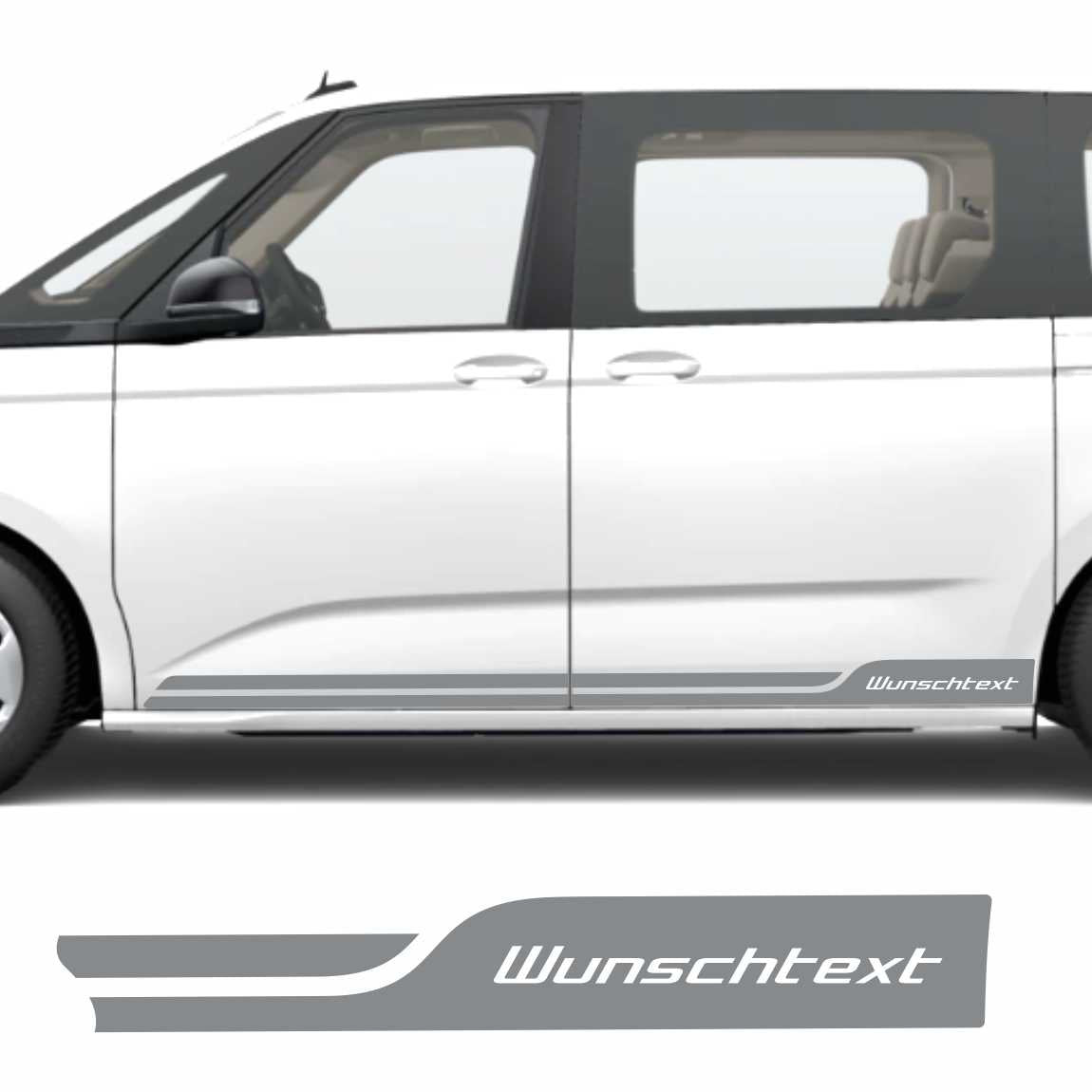 Seitenstreifen Zierstreifen mit Wunschtext passend für VW T7 Multivan