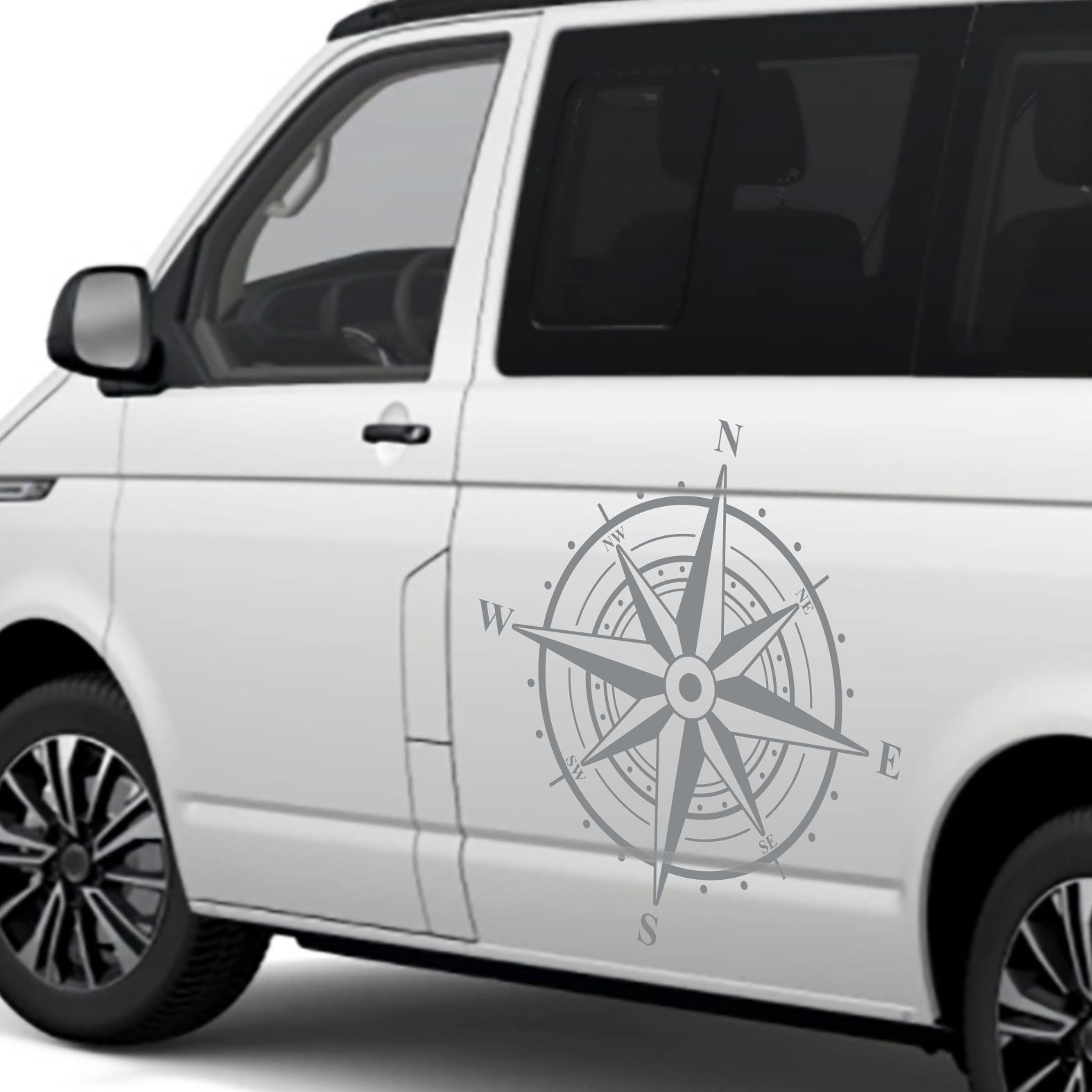 Aufkleber Kompass Windrose 110x110cm - Aufkleber für Camper, Wohnmobil, Wohnwagen Fahrzeuge Karosserie - Offroad Sticker - Abenteuer Urlaub - FOTOFOL