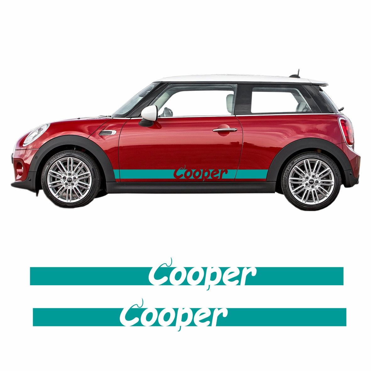 Seitenstreifen Mini Cooper "Cooper" Aufkleber  Auto Sticker 180 x 19 cm - FOTOFOL